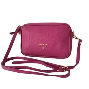 Cuoieria Fiorentina Pebble Leather Nicola Crossbody Camera Bag in Hot Pink